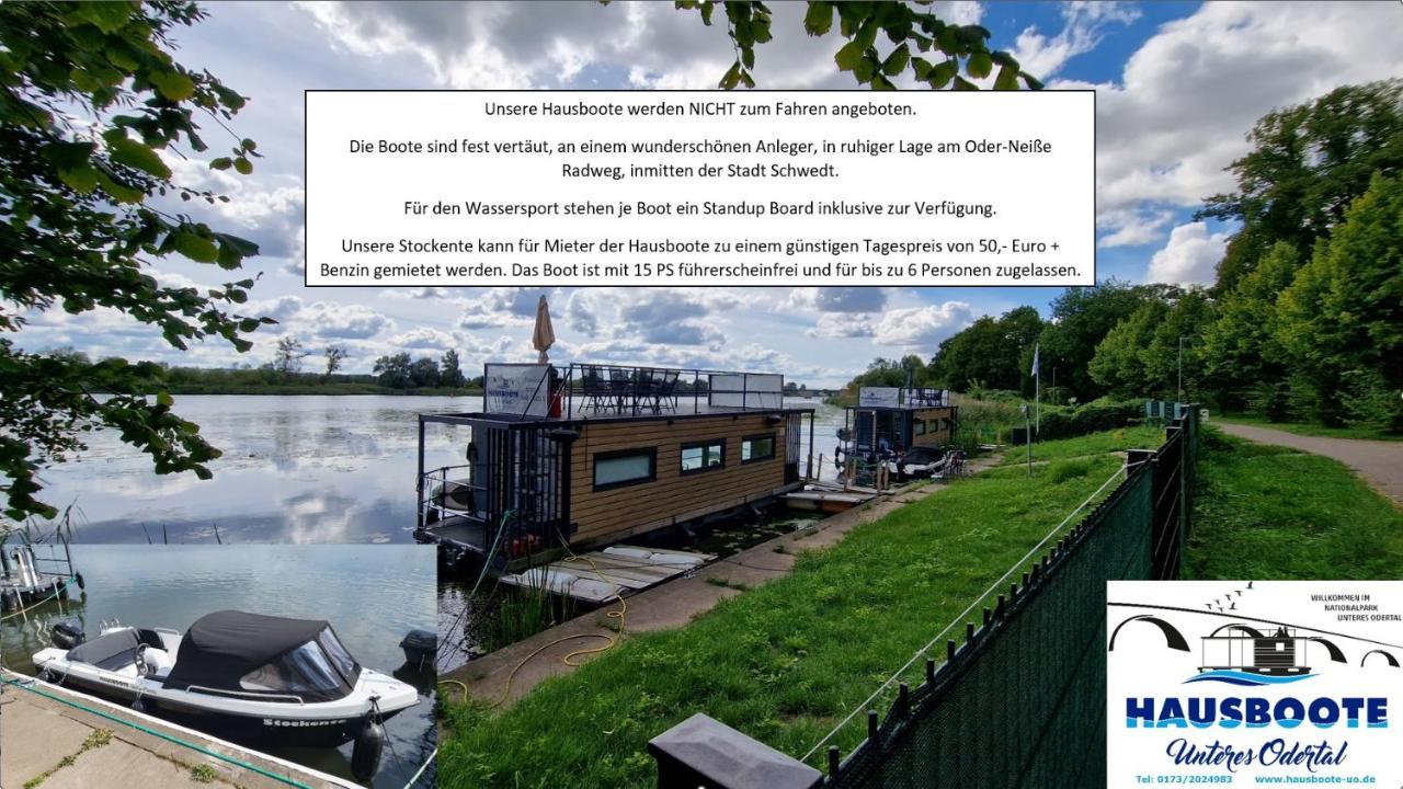 Hausboote Unteres Odertal Hausboot Kranich Hotel Schwedt Kültér fotó